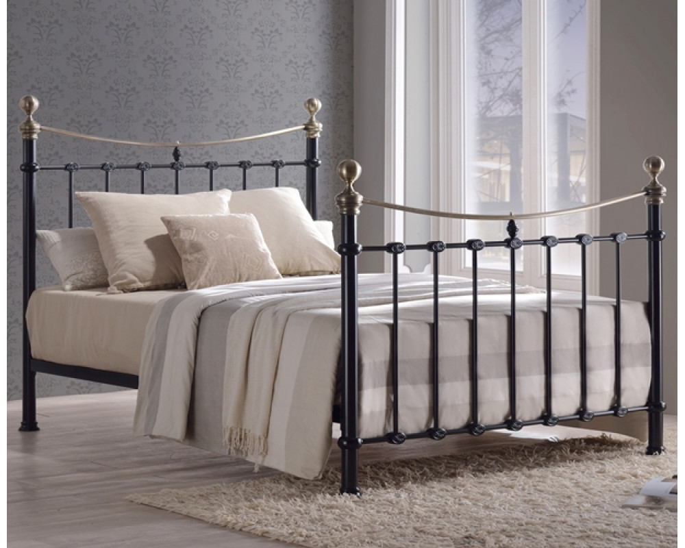Elizabeth Brass Bed with Crystal Finials